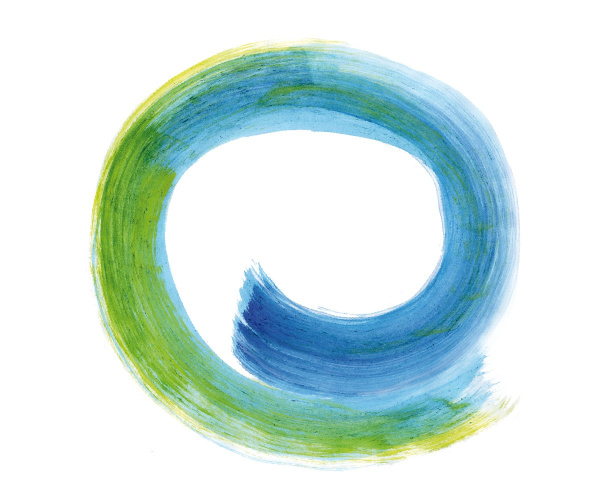 Eine blau grüne Spirale