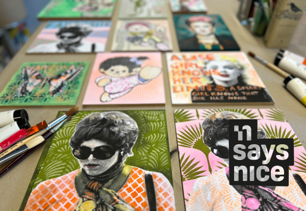 Portrait Collagen von Personen, Comicfiguren und Tieren